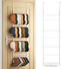 HapiRm Over Door Hat Organizer - 4 Tier Wall Mounted Hat Rack with 24 Hooks and 10 Movable Clips, Hanging Baseball Cap Organizer Storage Holds to 34 Caps for Door, Bedroom, Closet(White) by HapiRm