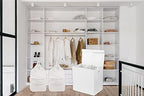 Simple Houseware Double Laundry Hamper with Lid & Removable Bags, White - Image 5