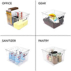 Isaac Jacobs 3-Pack Medium Clear Storage Bins with Handles - Image 3