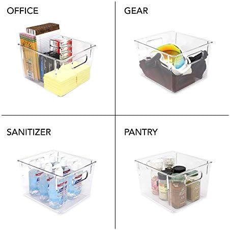 Isaac Jacobs 3-Pack Medium Clear Storage Bins with Handles - Image 3