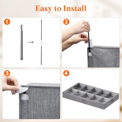 Lifewit 4.3 Inches Under Bed Shoe Storage Organizer Fits 10 Pair Sneakers, - Image 5