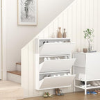 GREATMEET Slim Wall Mounted Metal Storage Cabinet with 3 Flip Drawers - Image 6