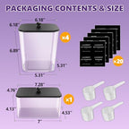 Moforoco 5 Pack Laundry Pods Container, Clear Laundry Room Organization Containers,Large Detergent Powder Storage, Black Wooden Lids & Labels, Acrylic Pods Holder - Image 2