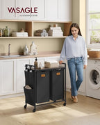 VASAGLE Laundry Hamper 2 Section, Laundry Sorter, 26.4 Gal. (100 L) - Image 2