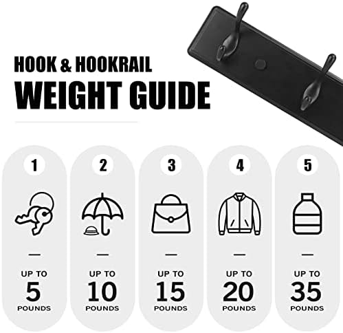Badiano Heavy Duty Wooden Coat Rack, Wall-Mounted Organizer, 14 Inch, Black - Image 3