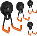 ENUODA Strong Magnetic Hooks Heavy Duty 4 Pack Magnet Garage Hook Heavy Duty Rare Earth Magnets Utility Storage Hooks for Hanging Ladder, Power Tool, Toolbox, Shovel, Broom, Extension Cord by ENUODA