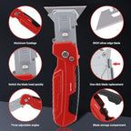 2-in-1 Folding Utility Knife Scraper with 3 Replacement Blades - Image 3