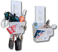 Mount Genie Switch Pocket Light Switch Organizer with Key Holder – Wall Pocket Organizer for Entryway, Mail & Keys – No Drill Installation, White, 1-Pack by MountGenie