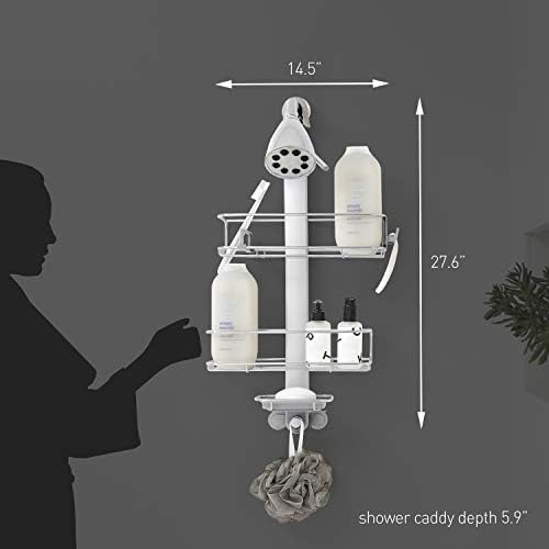 simplehuman Adjustable Shower Caddy, Stainless Steel and Anodized Aluminum - Image 6