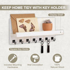 Key Holder for Wall, Decorative Key Holder with Shelf - Image 2