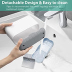 Boperzi Toothbrush and Toothpaste Holder Drainage for Bathroom Countertop with Adjustable Dividers, Large Toothpaste Caddy Organizer Storage Rustic Decor Set Anti-Slip for Shower,Family,Kids Gray - Image 2