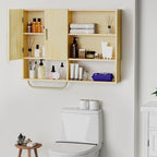Bathroom Wall Cabinet Wood Large Wall Mounted Medicine Cabinet - Image 6