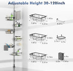 Corner Shower Caddy Tension Pole,Bathroom Shelf for Inside Shower Organizer - Image 5
