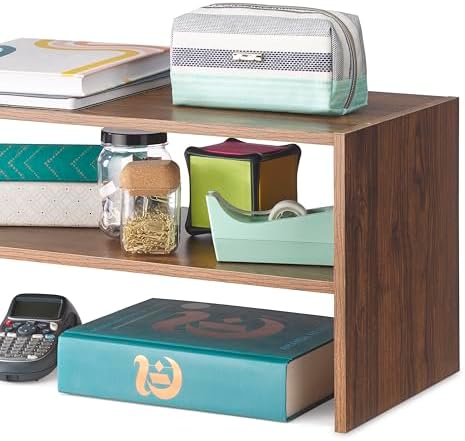 Whitmor Wood Stackable 2-Shelf Shoe Rack, Walnut, 31 inches，2 Pack - Image 5