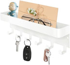 RELBRO Magnetic Key Holder for Fridge, Key Rack with Shelf, White by RELBRO