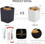 Bamboo Toothbrush Holder for Bathrooms Toothpaste Organizer - Cool Grey - Image 4