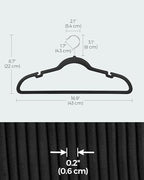 SONGMICS Velvet Hangers 10 Pack, Non-Slip Clothes Hangers, Space-Saving | Suit Hangers with Shoulder Notches, Pants Bar, 360° Swivel Hook, for Closet, Ink Black, BREANNA Collection UCRF029B01 - Image 6