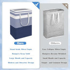 BlissTotes 3-Pack Laundry Basket, Collapsible Laundry Hamper, Blue, 75L - Image 3