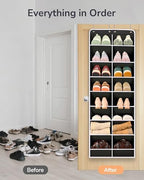 ULG Over The Door Shoe Organizer with 16 Large Pockets, Hanging Shoe Rack for Closet Door, Space Saving Shoe Storage Black - Image 5