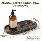 YKAJO Crystal Coffee Brown Oval Marble Tray, 9.8x4.7 Vanity Organizer Dish - Image 3