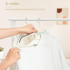 BAGAIL Plastic Hangers 50 Pack with Non-Slip Design,0.2 Inches Thick, 360°Swivel Hook Space Saving Organizer for Bedroom Closet,Shirts,Pants(Beige- S Shaped) - Image 4