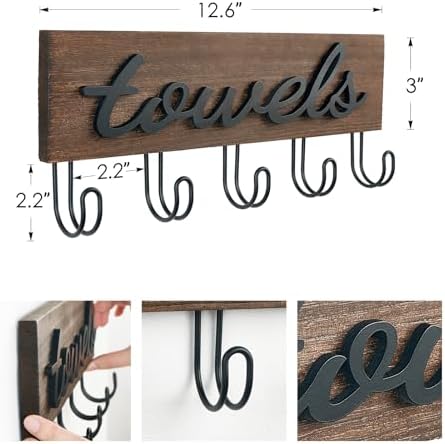Mkono Key Holder for Wall Decorative with 7 Hooks, Wall Mounted Keys Hanger Organizer Rustic Wood Hanging Key Hooks Home Decor Farmhouse Entryway, Hallway, Office - Image 4