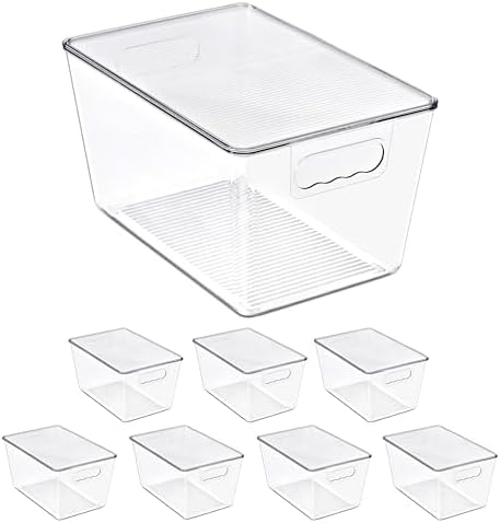 Sorbus Clear Storage Bins with Lids for Kitchen (Large, 8 Pack) by Sorbus