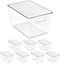 Sorbus Clear Storage Bins with Lids for Kitchen (Large, 8 Pack) by Sorbus
