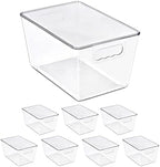 Sorbus Clear Storage Bins with Lids for Kitchen (Large, 8 Pack) by Sorbus