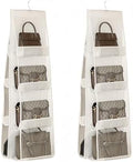 HAN SHENG 8-Pocket Clear Hanging Organizer, Handbag Storage, White, 2 Pack by HANSHENG