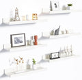 upsimples Floating Shelves for Wall Decor and Storage, White, 6Pcs 15.7'' by upsimples