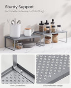 SONGMICS Set of 2 Metal Spice Racks, Stackable Expandable Shelf Risers - Image 4