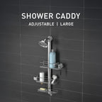 simplehuman Adjustable and Extendable Shower Caddy Large, Stainless Steel and Anodized Aluminum - Image 3