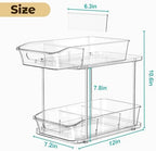 incostar 2 Tier Pull-Out Organizer for Bathroom Kitchen, Under Sink Storage with Dividers, Ideal for Cabinet, Cupboard Organization, Slide-Out Clear Storage, 1 Pack - Image 2