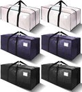 VELVETSURE 6 Pack Heavy Duty Large Moving Bags W/Backpack Straps - Strong Handles & Zippers, Storage Totes, Fold Flat, Alternative to Moving Box and Storage Bin, Semi-Transparent+Blue+Black by VELVETSURE