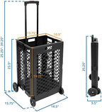 Mount-It! Mesh Rolling Utility Cart, Folding and Collapsible Hand Crate on Wheels, 55 Lbs Capacity Portable Handcart for Groceries, Office, Teacher, and Travel Use - Image 4