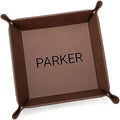 Personalized Leather Valet Tray for Men, Engraved Name Brown Catchall by LifetimeCreations