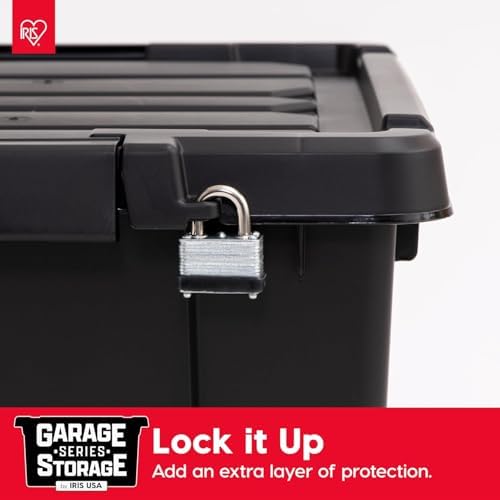 IRIS USA 6-Pack 20 Gal Heavy Duty Lockable Storage Totes with Lids, Black - Image 6