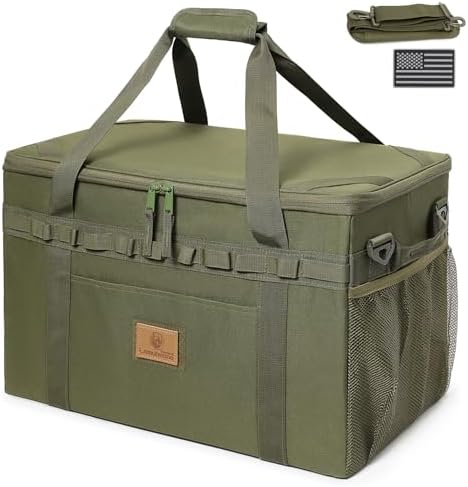 Tactical Camping Storage Bag Utility Tote Bag Camping Kitchen Organizer with Axe Holder & Shoulder Strap by Lemubeane