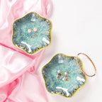 Ceramic Jewelry Dish,Leaf Jewelry Tray Key Tray,Jewelry Holder,Small Ring Dish Holder Jewelry Plate Trinket Dish Catchall Tray Nightstand Decor For Entryway Table Green Room Decor（Crystal Green） - Image 3