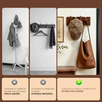 QUELLANCE Wooden Coat Hooks Wall Mounted, Coat Rack Hanger Wall Mount with 4 Hooks, Heavy Duty Coat Hooks for Hanging Coats/Keys/Hats/Robe&Towels/Plants/Bags, Home Decor Gift, Walnut - Image 6
