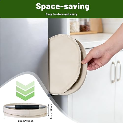 17L Foldable Cleaning Caddy with Handle - Portable Oxford Fabric Storage Bucket, Organiser for Cleaning Supplies, Toiletries, Home, Garden, Picnic & Beach (Beige) - Image 5