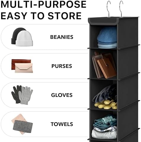 Simple Houseware 10 Shelves Closet Hanging Shoe Organizer, Black | Dual Metal Hooks, Holds Up to 20 lbs, for Narrow Space - Image 6