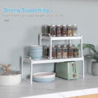 3 Pack Kitchen Cabinet Organizer Shelf, Stackable Expandable Shelves Organizers For Kitchen Cabinet Countertop Storage, Adjustable Counter Cupboard Pantry Organizer Shelf Rack Stand, Length:25.5 Inch - Image 5