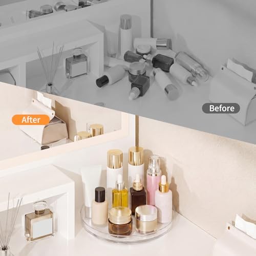 4 Pack Lazy Susan Turntable Organizer with Non-Slip Mat, 9 Inch, Clear - Image 7