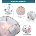 2 Pack Collapsible Laundry Baskets, 90L Large Foldable Laundry Basket, Durable Mesh Pop Up Hampers for Laundry, Dirty Clothes Laundry Hamper for Bedroom, Bathroom, Dorm, Laundry Room, Travel Grey - Image 5