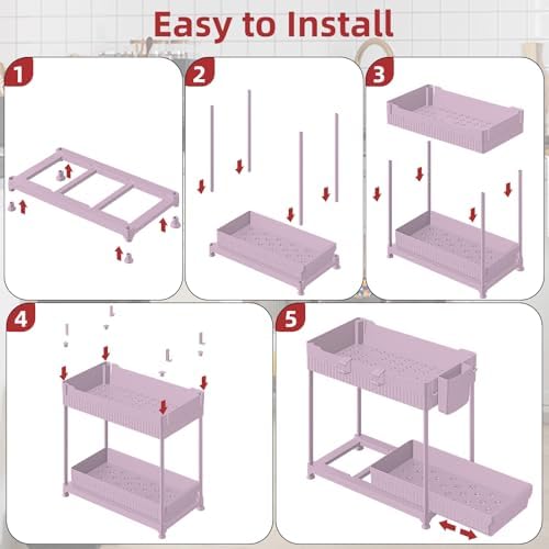 Sevenblue 4-Pack 2-Tier Under Sink Organizer with Pull Out Drawers - Image 7