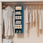 MAX Houser 6 Tier Hanging Closet Organizer with 2 Sturdy Hooks, Blue | Dorm Room Essentials with 2 sturdy hooks, foldable lightweight fabric closet storage, space-saving design for Bedroom - Image 5