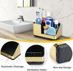 Toothbrush Holders for Bathroom Counter Organizer (Brushed Gold Grain) - Image 3
