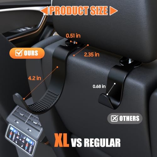 XL Hard Hat Headrest Hooks for Truck Heavy-Duty Car Seat Back Organizer - Image 5